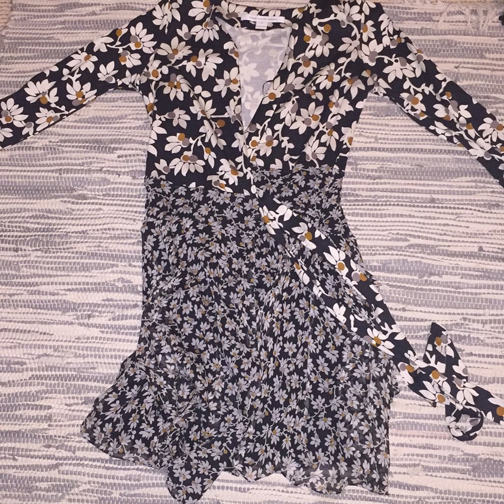 Diane Von Furstenberg Flower Wrap Dress